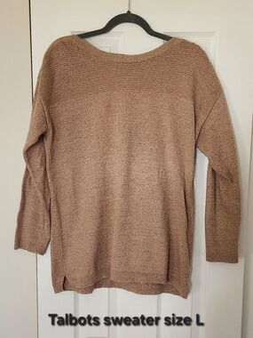 Talbots Scoop-Neck Sweater in Light Brown